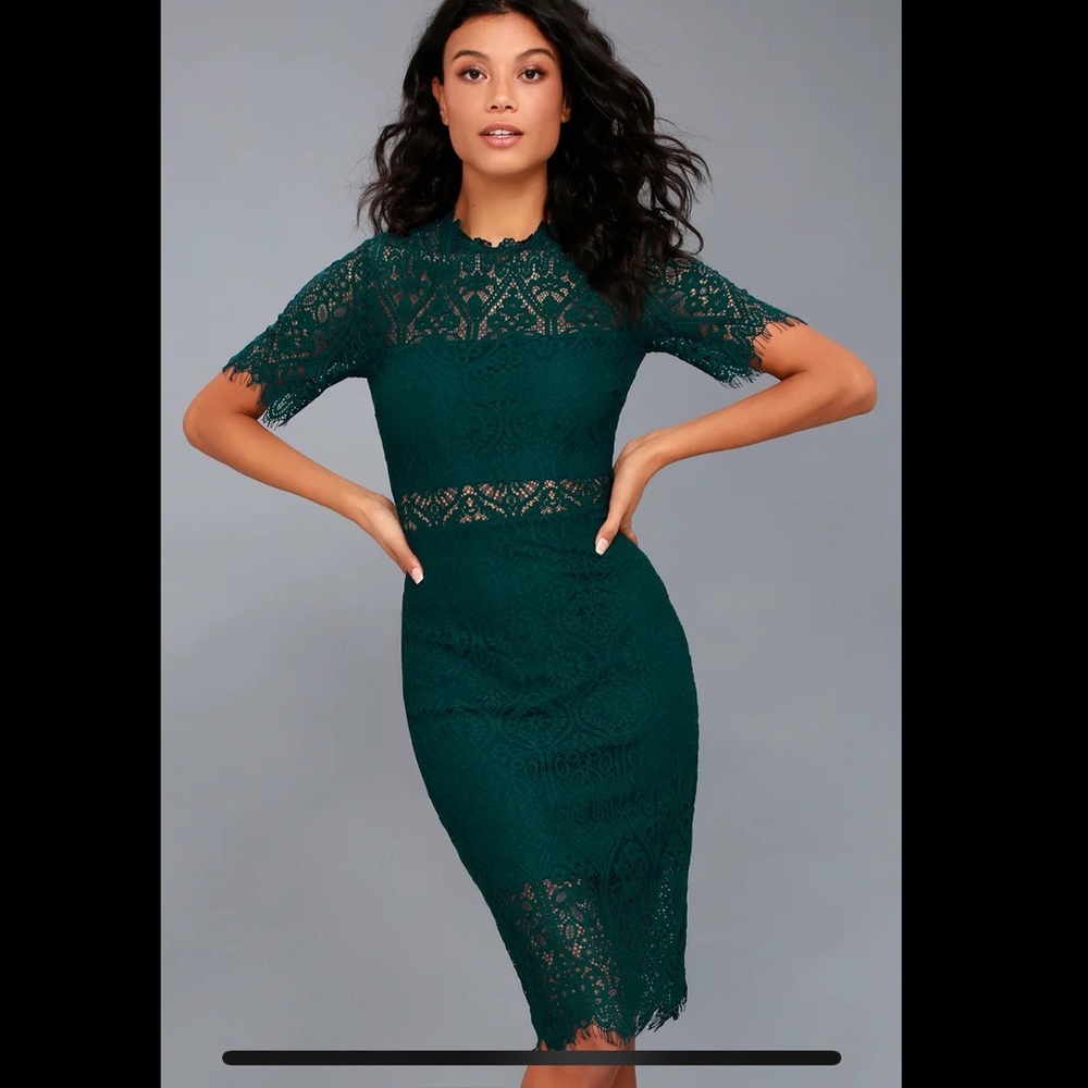 Forest Green Lace Dress